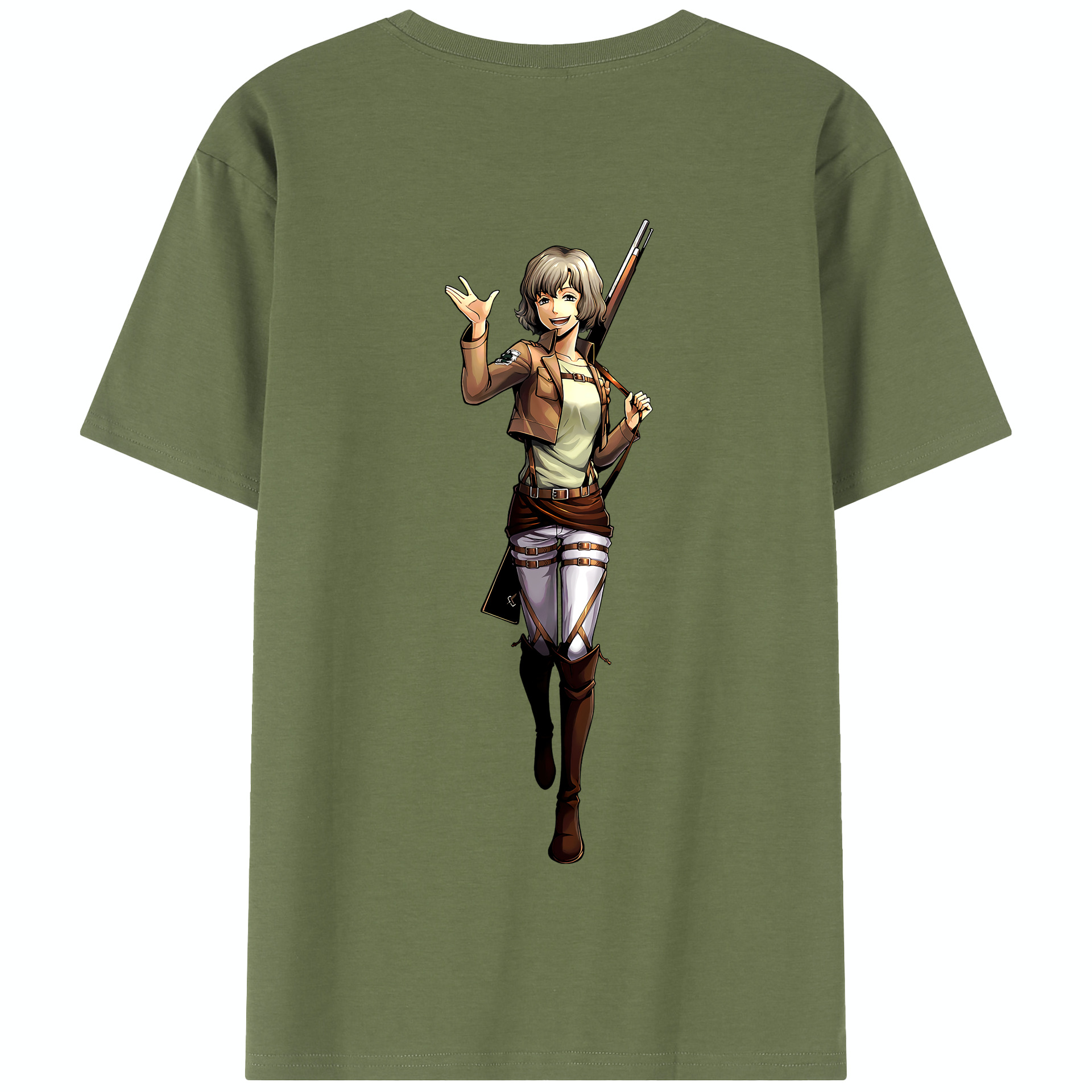 （画像用） 進撃の巨人 ヒツチ Attack on Titan Hitch 綿100％半袖Tシャツ（背面プリント）